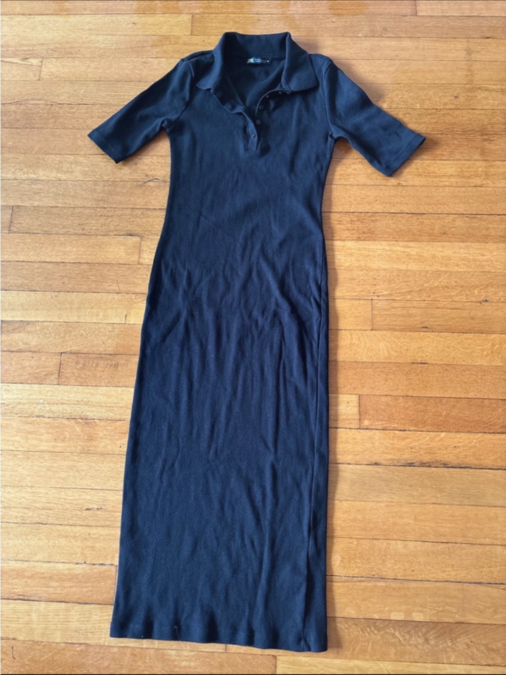 Zara Classic Black Polo Midi Dress - Women